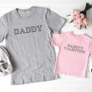 Daddy & Daddy's Valentine London Matching Grey/Pink T-Shirts dads clothes cheap