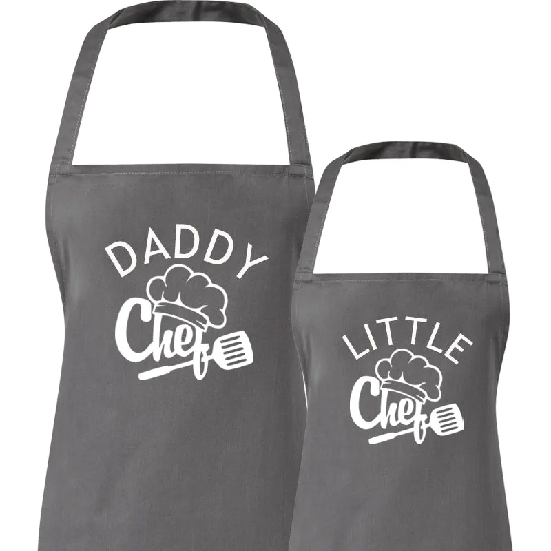 Daddy Chef & Little Chef Matching Charcoal Aprons dads clothes cheap