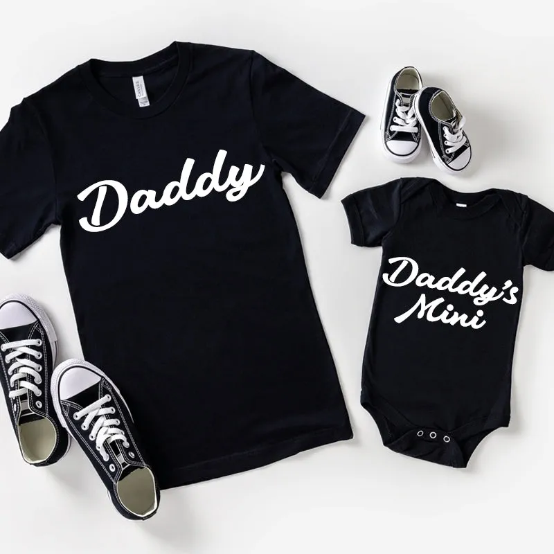 Daddy Cool- Daddy & Mini Matching Black T-Shirt & Vest dads clothes cheap