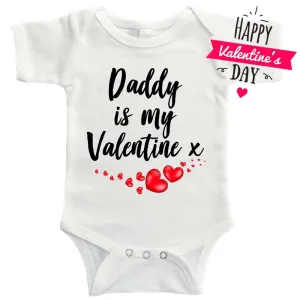 Daddy Is My Valentine White Bodysuit (MRK X) cheap baby clothes online