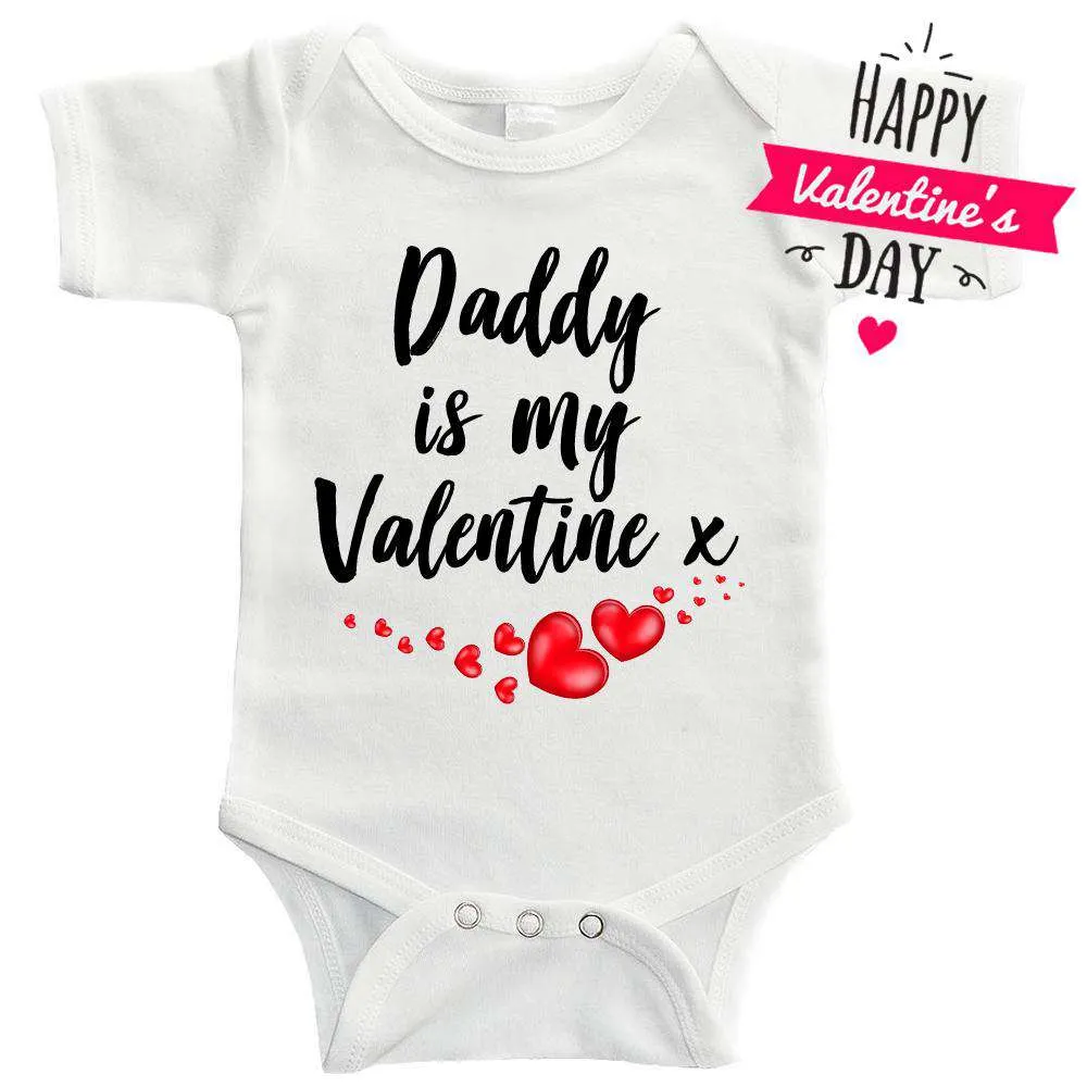Daddy Is My Valentine White Bodysuit (MRK X) cheap baby clothes online