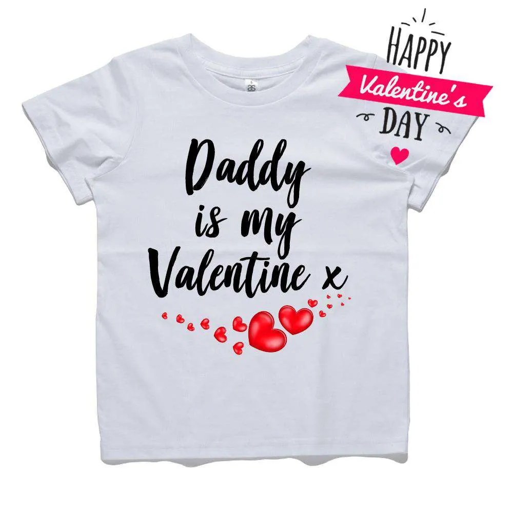 Daddy Is My Valentine White Tee (MRK X) cheap baby clothes online