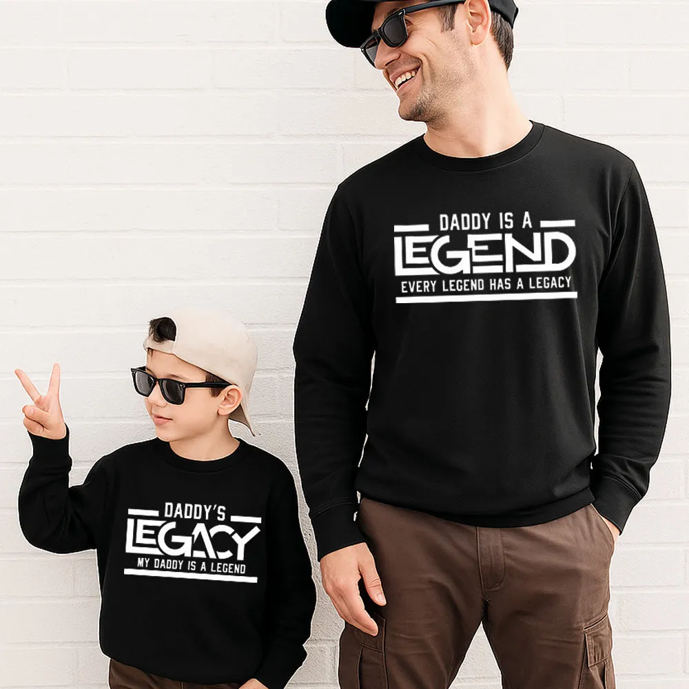 Daddy Legend & Legacy Matching Sweatshirts Black dads clothes cheap