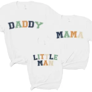 Daddy, Mama & Little Man Multi Block Matching T-Shirts White maternity dresses promo