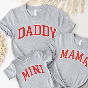 Daddy, Mama & Mini Essential Varsity Matching T-Shirts maternity dresses promo