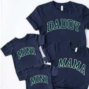 Daddy, Mama & Mini Essential Varsity Matching T-Shirts maternity dresses promo