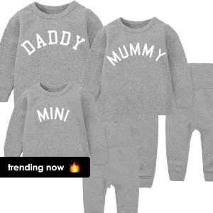 Daddy, Mummy & Mini College Lounge Sets Heather Grey daddy outfits clearance