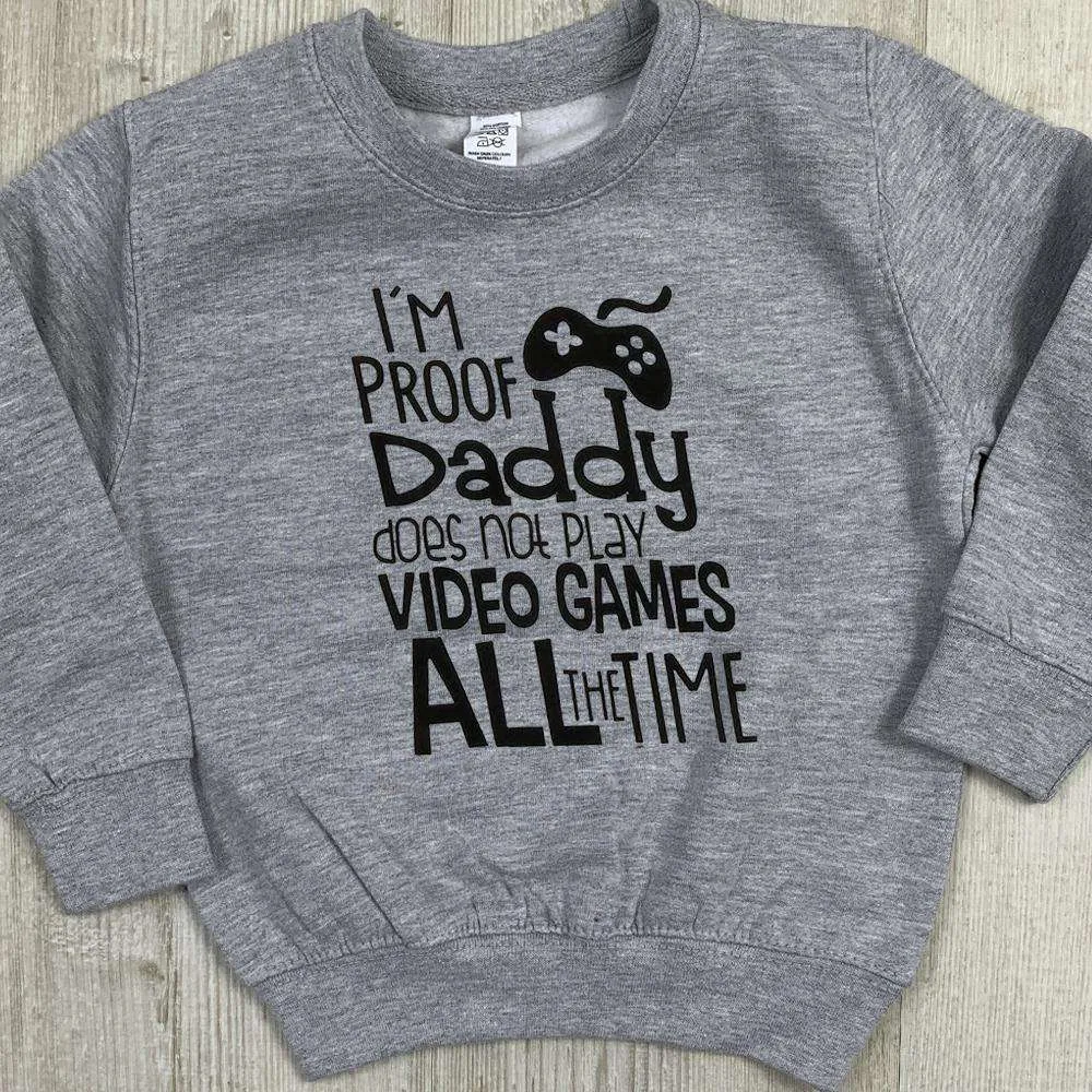 Daddy Video Games Crew Sweater (MRK X) boys fashion clearance