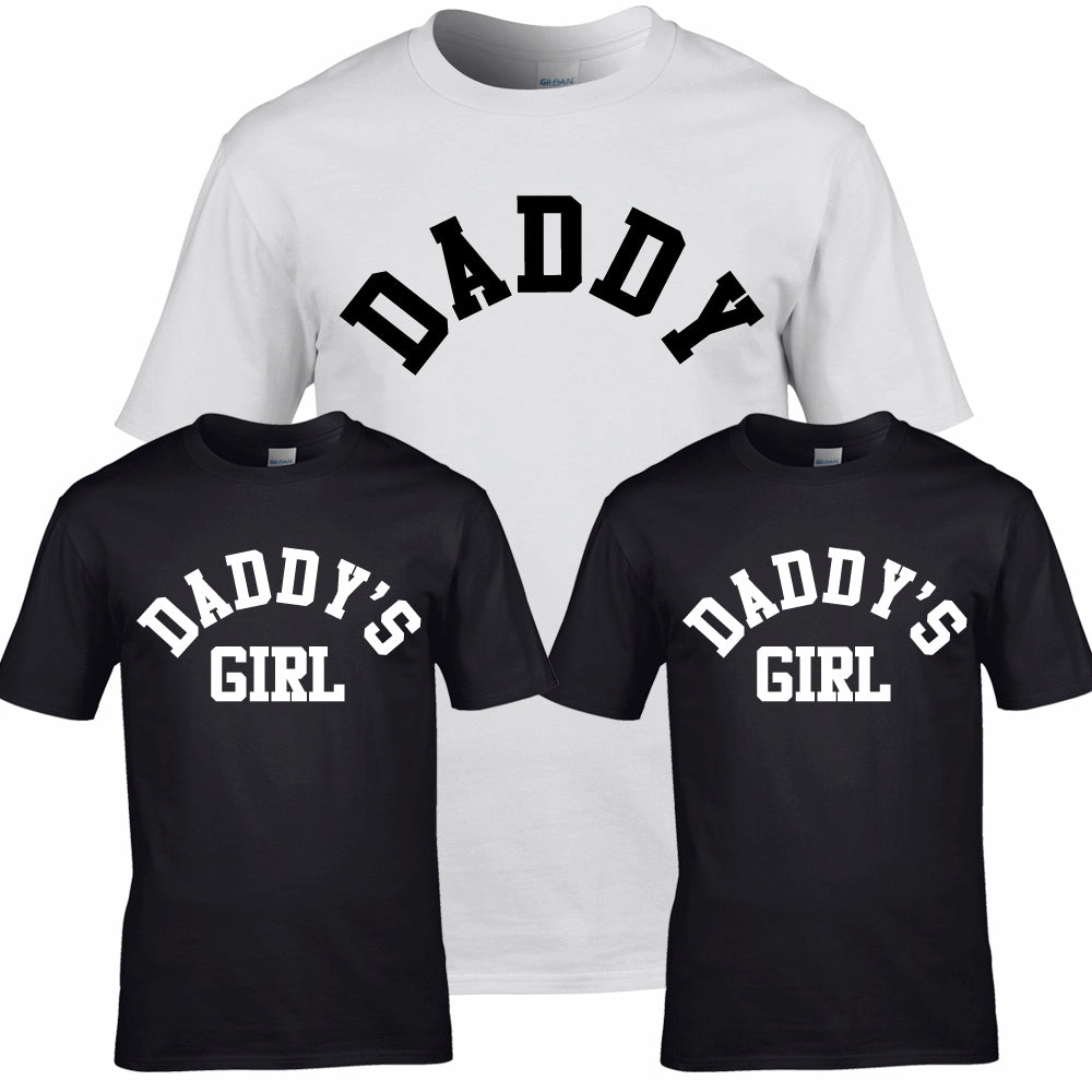 Daddy & Daddy's Boy & Girl Varsity Matching T-Shirts (MRK X) mens dad clothes online