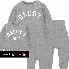 Daddy & Daddy's Boy London Lounge Set Heather Grey (MRK X) mens dad clothes online
