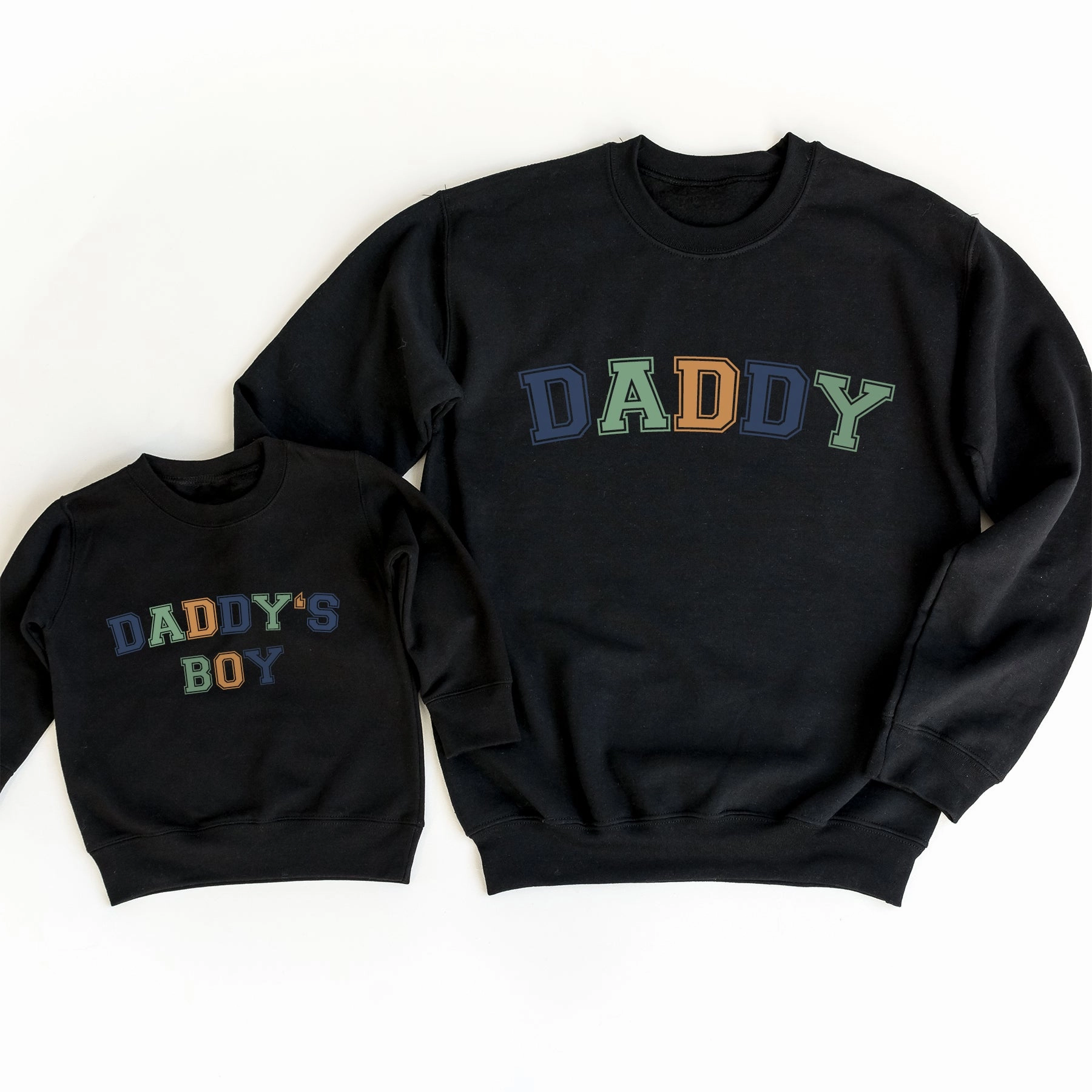 Daddy & Daddy's Boy Multi Block Matching Black Sweatshirts mens dad clothes online