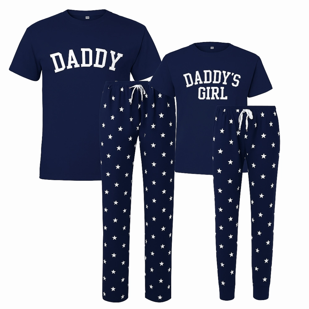 Daddy & Daddy's Girl College Matching Star Pyjamas - All Navy mens dad clothes online