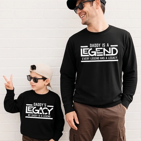 Daddy Legend & Legacy Matching Sweatshirts Black mens dad clothes online