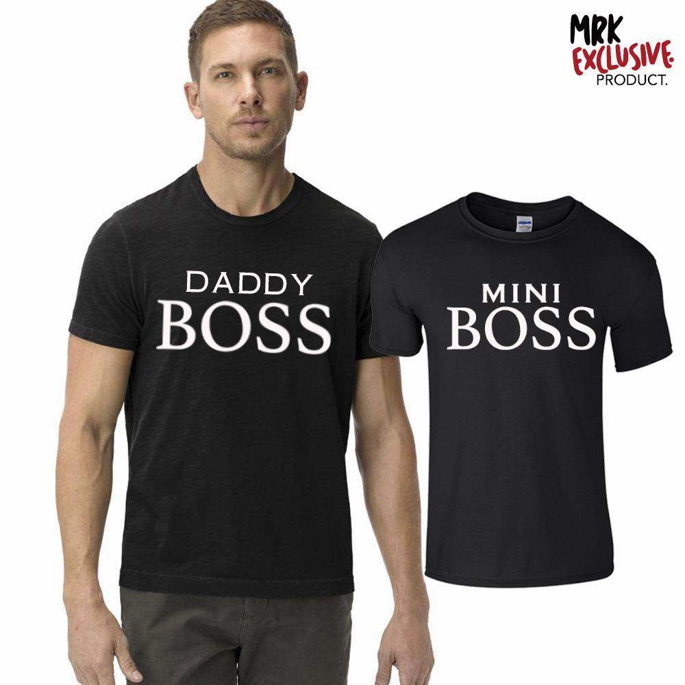 Daddy/Mini Boss Black Matching Tees (MRK X) mens dad clothes online