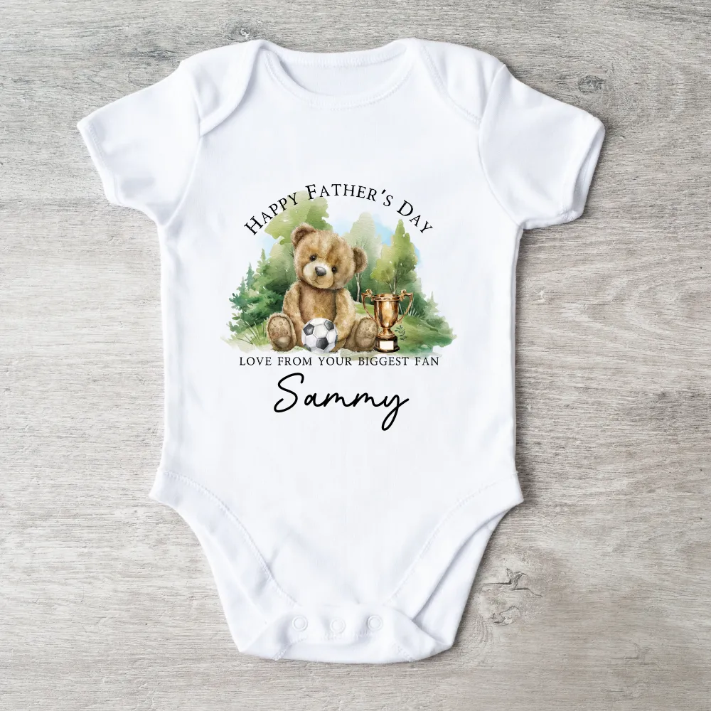 Daddy's Biggest Fan Personalised Baby Vest daddy outfits clearance