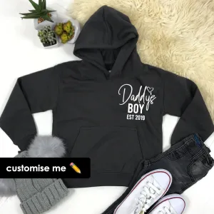 Daddy's Boy Established Mini Logo Hoodie (MRK X) dad jeans best price