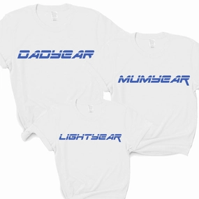 Dadyear, Mumyear & Lightyear Matching Tees discount mum dresses