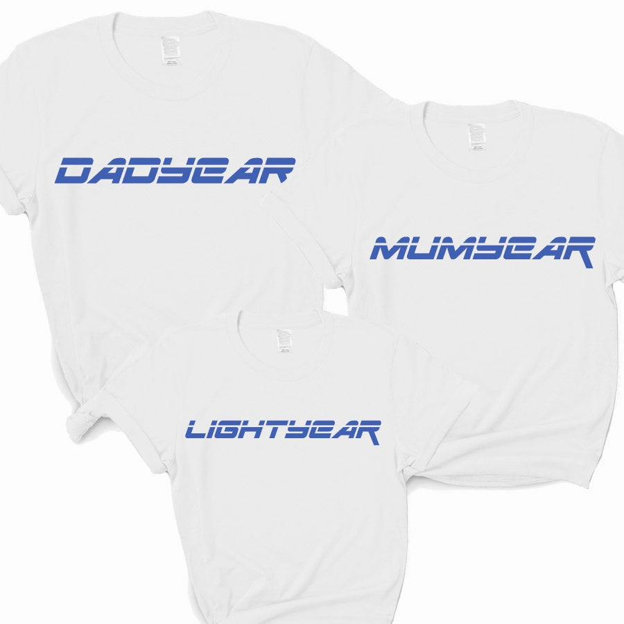 Dadyear, Mumyear & Lightyear Matching Tees discount mum dresses