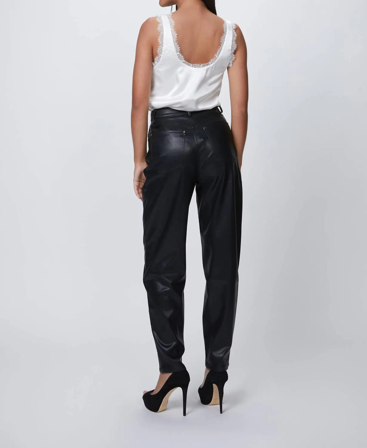 Dani Boyfriend Lederhose in Schwarz