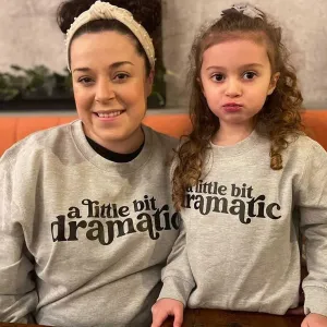 Dani Harmer Little Bit Dramatic Mum & Kid Matching Grey Sweatshirts pregnancy clothes clearance