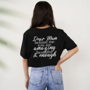Dear Mum Behind Me Back Logo T-Shirt pregnancy jeans best price