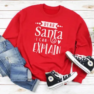Dear Santa I Can Explain Sweatshirt (MRK X) nursing bras sale