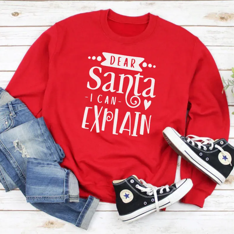 Dear Santa I Can Explain Sweatshirt (MRK X) nursing bras sale