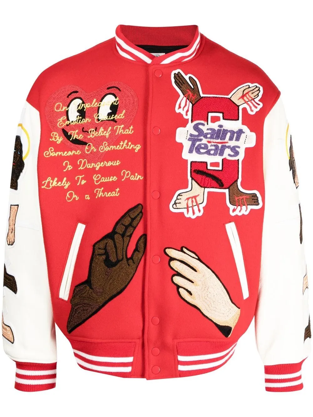 Denim Tears Embroidered-Patch Bomber Jacket winter jackets clearance