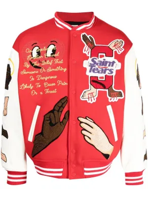 Denim Tears Embroidered-Patch Bomber Jacket winter jackets clearance