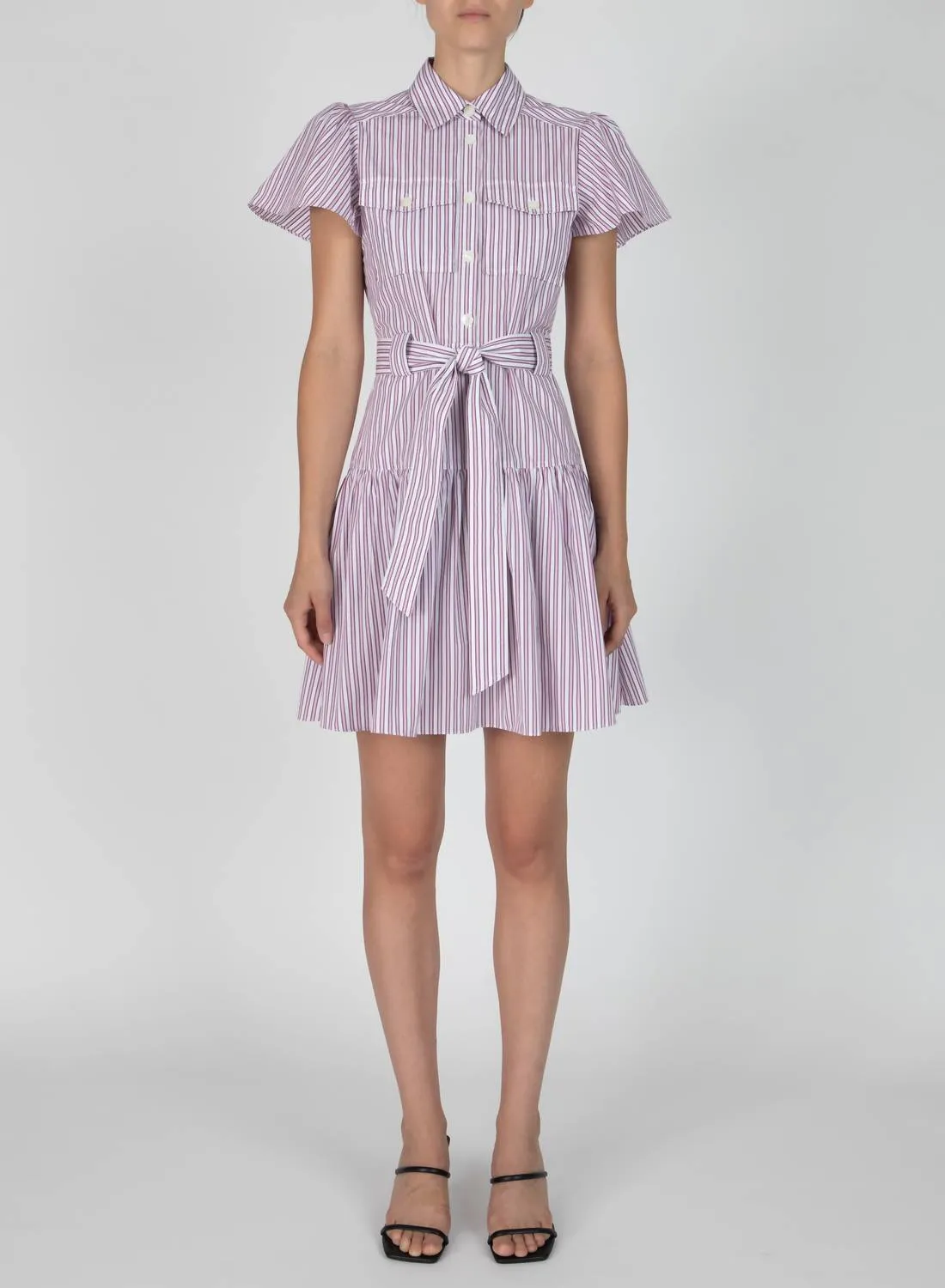 Derek Lam 10 Crosby Pei Utility Shirtdress In Red Multi