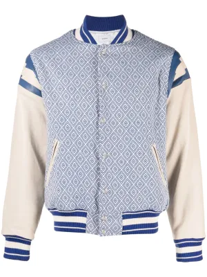 Diamond-Jacquard Baseball Jacket winter jackets clearance