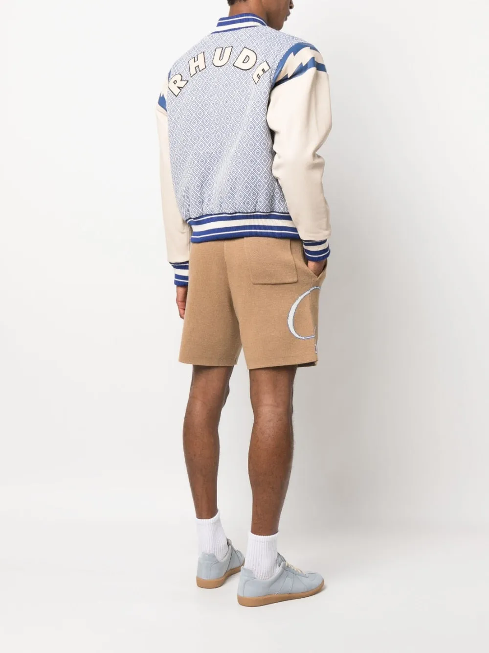 Diamond-Jacquard Baseball Jacket