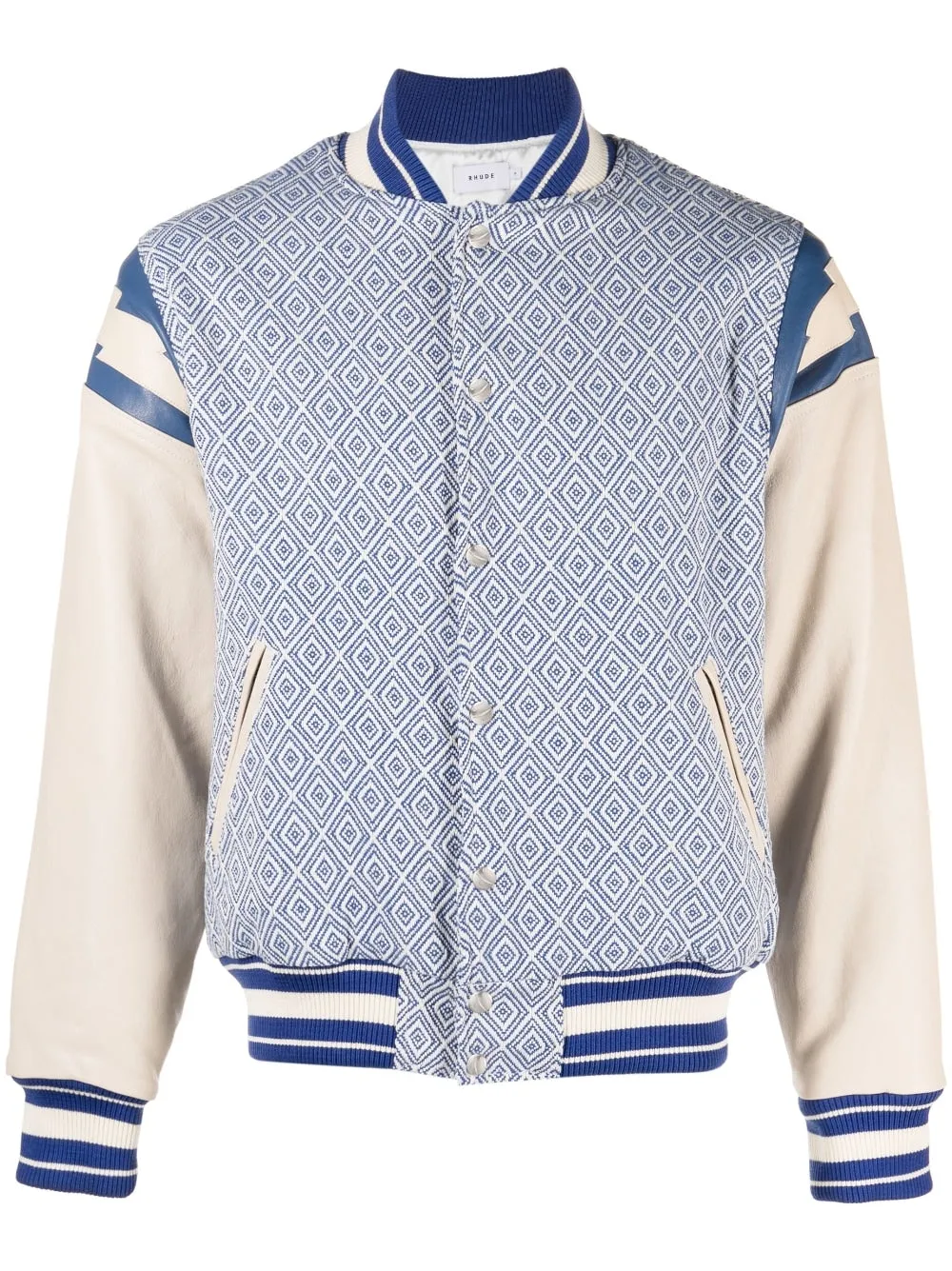 Diamond-Jacquard Baseball Jacket winter jackets clearance