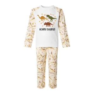 Dino Roar Personalised Kids Dinosaur Print Pyjamas boys fashion clearance