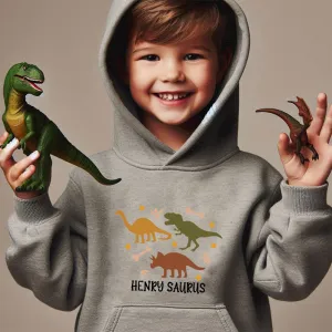 Dino Roar Personalised Kids Hoodie boys fashion clearance