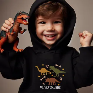 Dino Roar Personalised Kids Hoodie boys fashion clearance