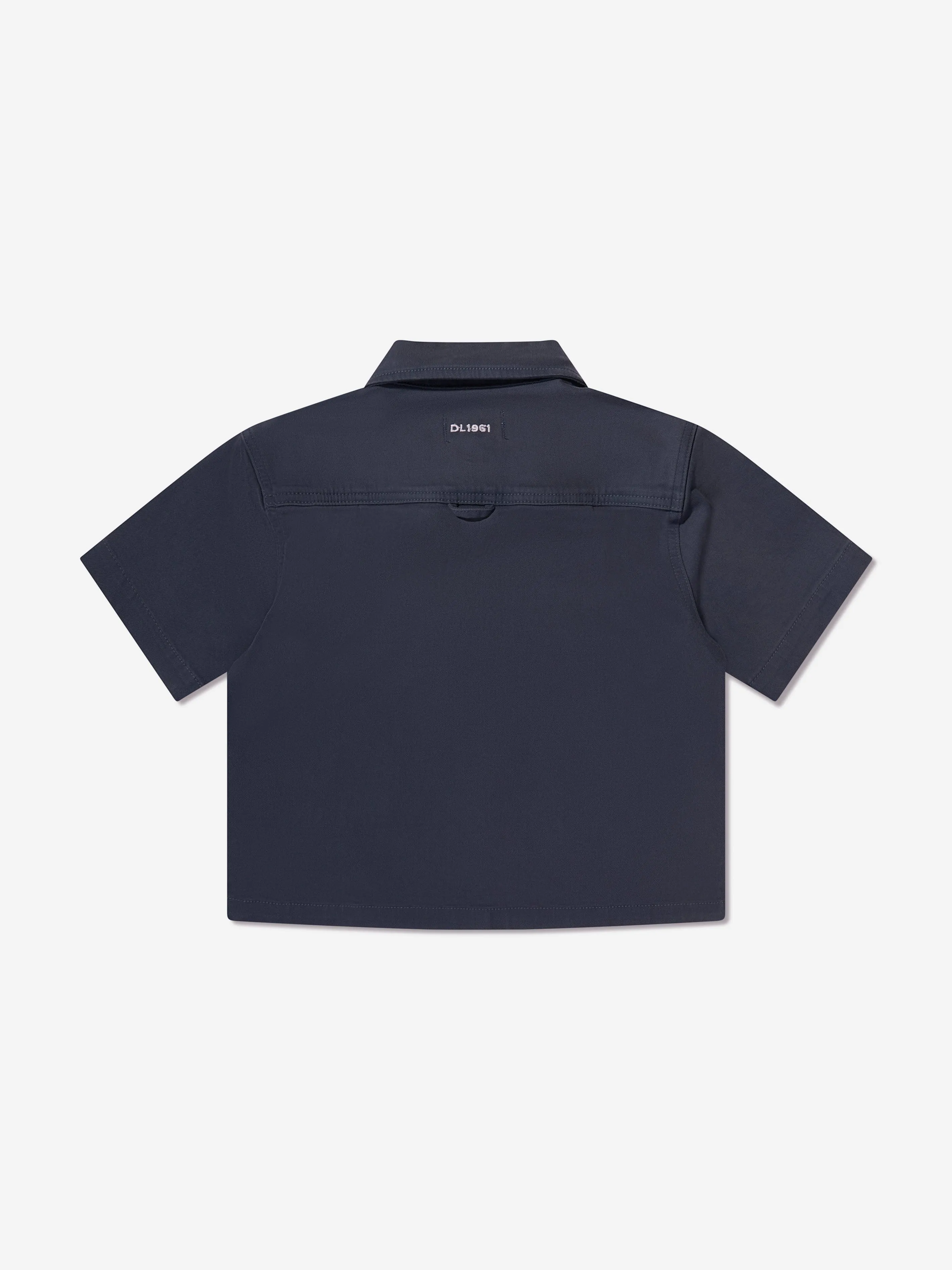 DL1961 Jungen Kurzarm-Aschehemd in Marineblau
