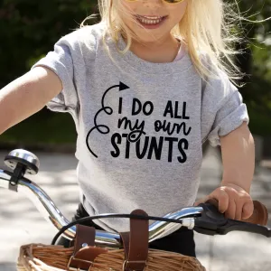Do My Own Stunts Kids Grey T-Shirt boys apparel promo code