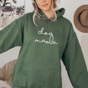 Dog Mama Retro Script Hoodie mum jeans promo