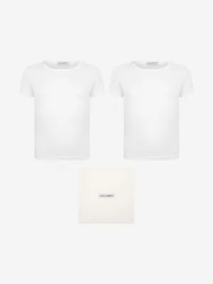 Dolce & Gabbana Boys 2er-Pack T-Shirt-Set in Weiß