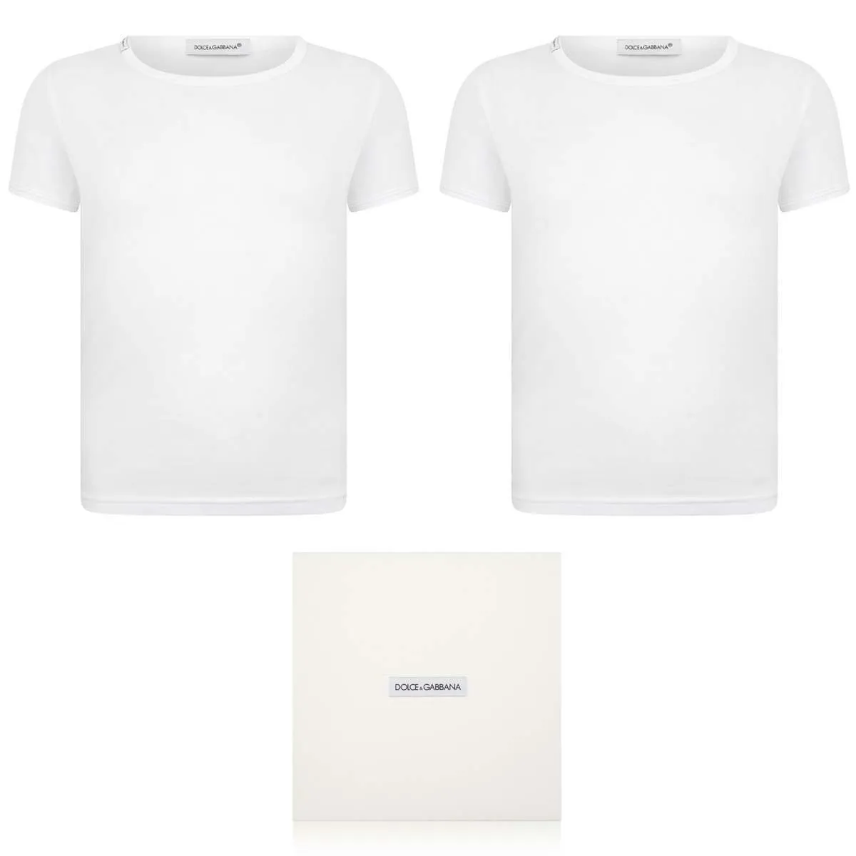 Dolce & Gabbana Boys 2er-Pack T-Shirt-Set in Weiß