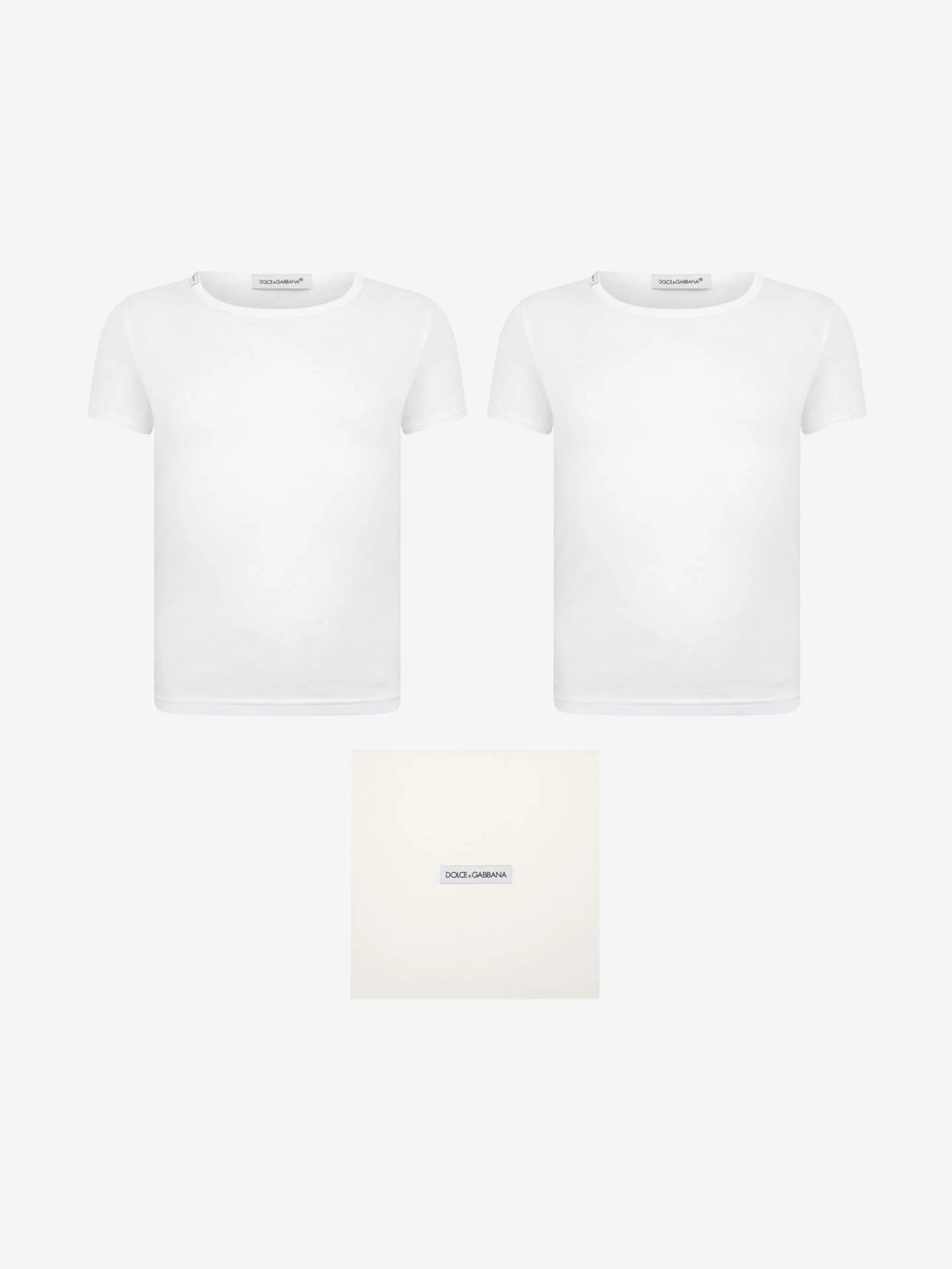 Dolce & Gabbana Boys 2er-Pack T-Shirt-Set in Weiß