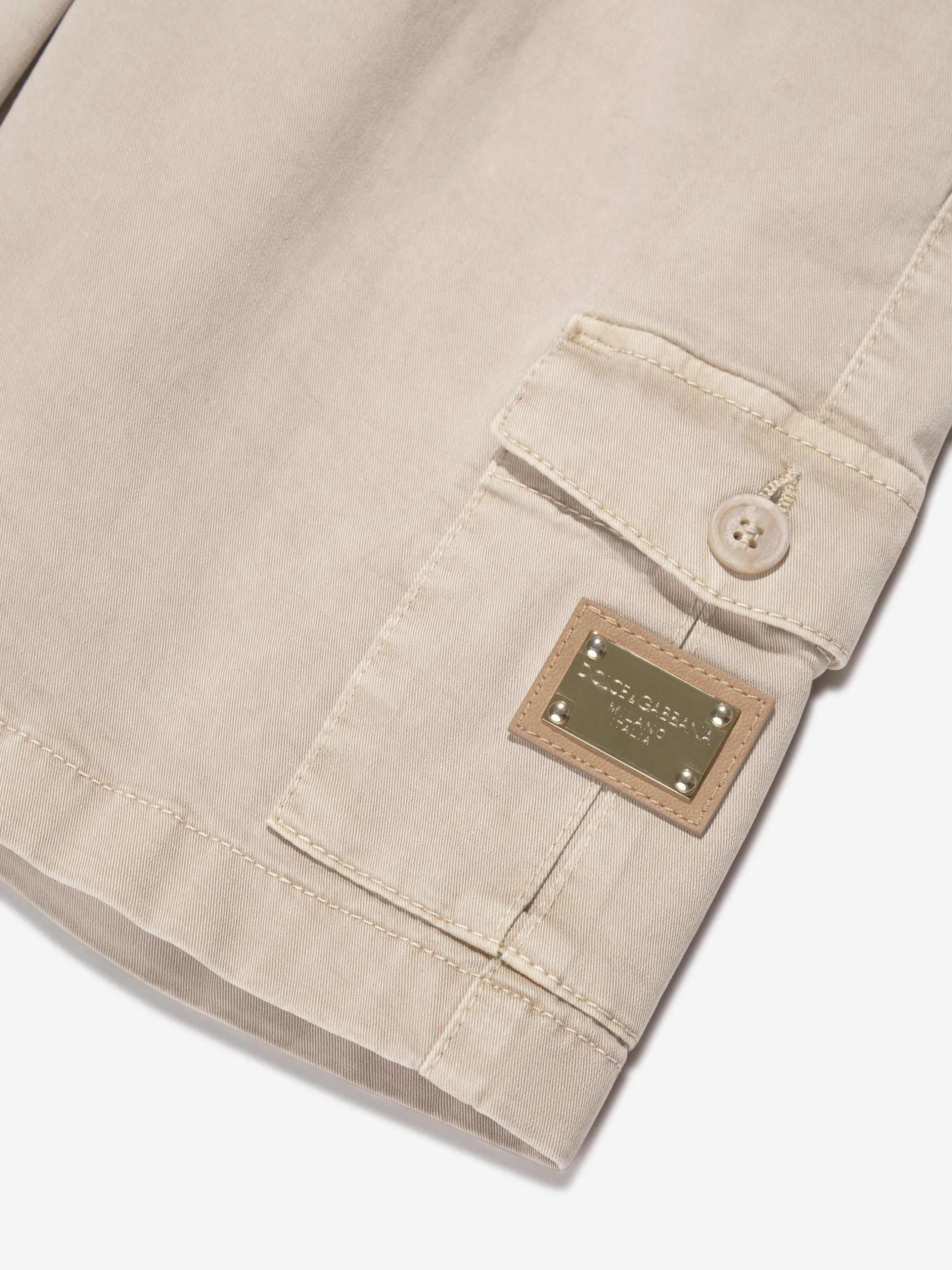 Dolce & Gabbana Jungen Cargo Shorts in Beige