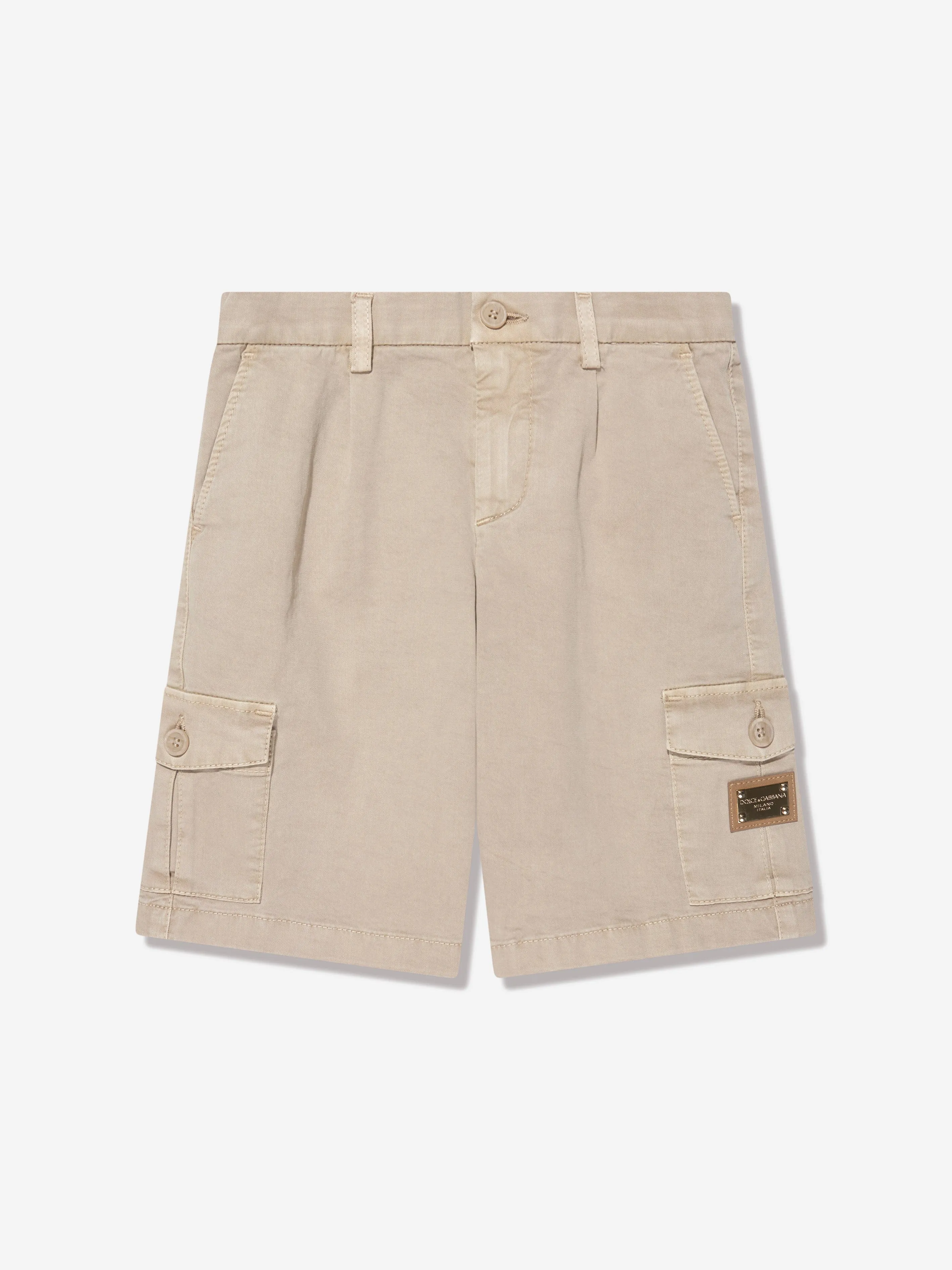 Dolce & Gabbana Jungen Cargo Shorts in Beige