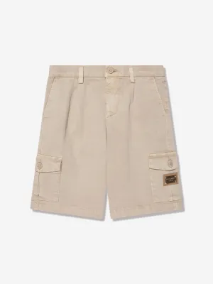 Dolce & Gabbana Jungen Cargo Shorts in Beige