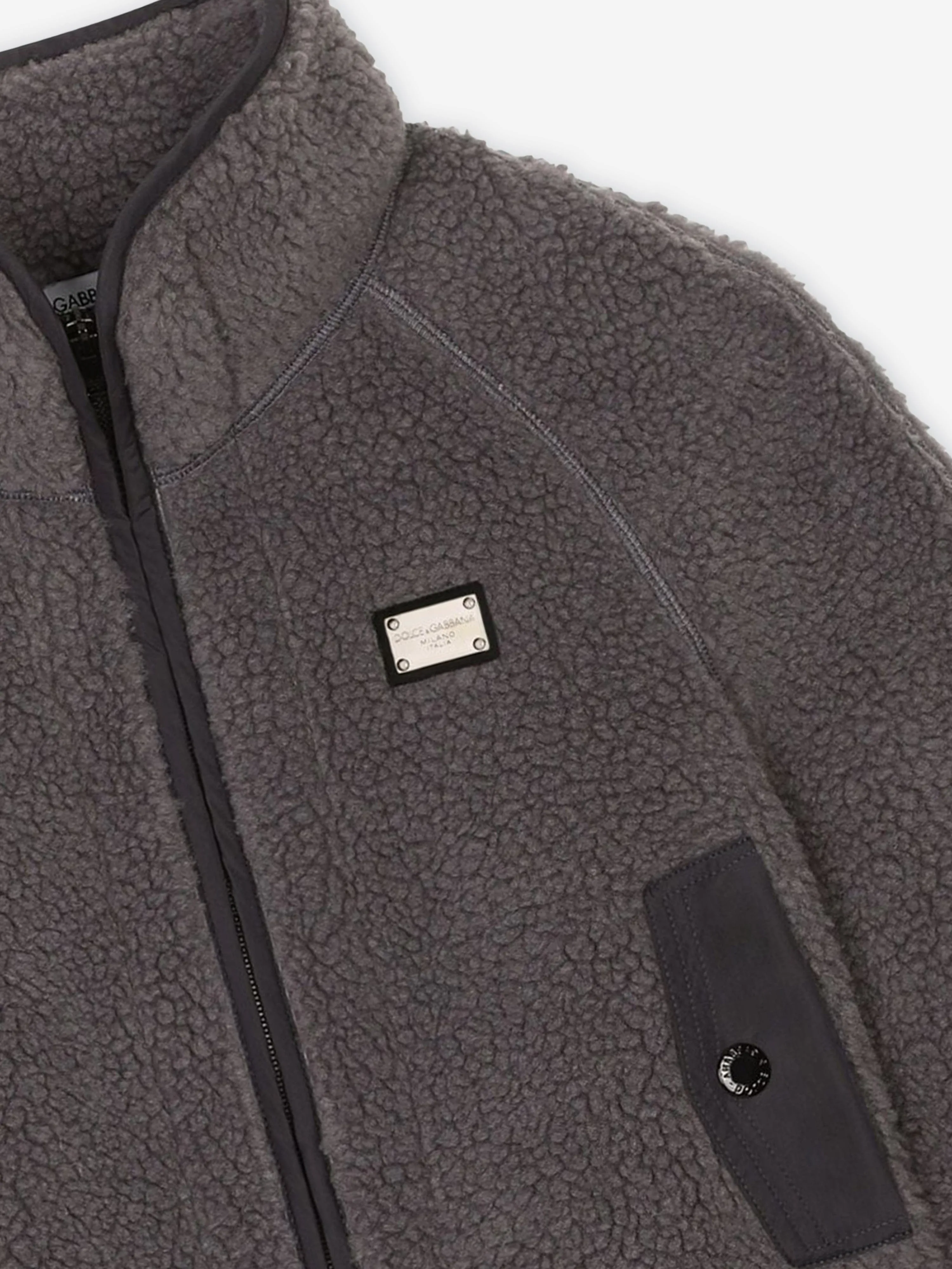 Dolce & Gabbana Jungen Kunstpelz-Jacke in Grau