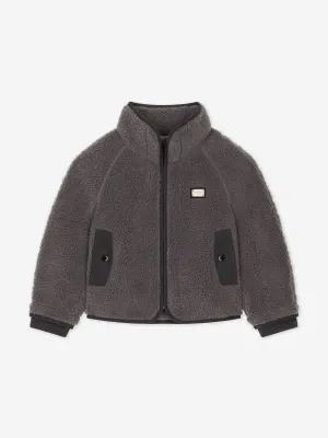 Dolce & Gabbana Jungen Kunstpelz-Jacke in Grau