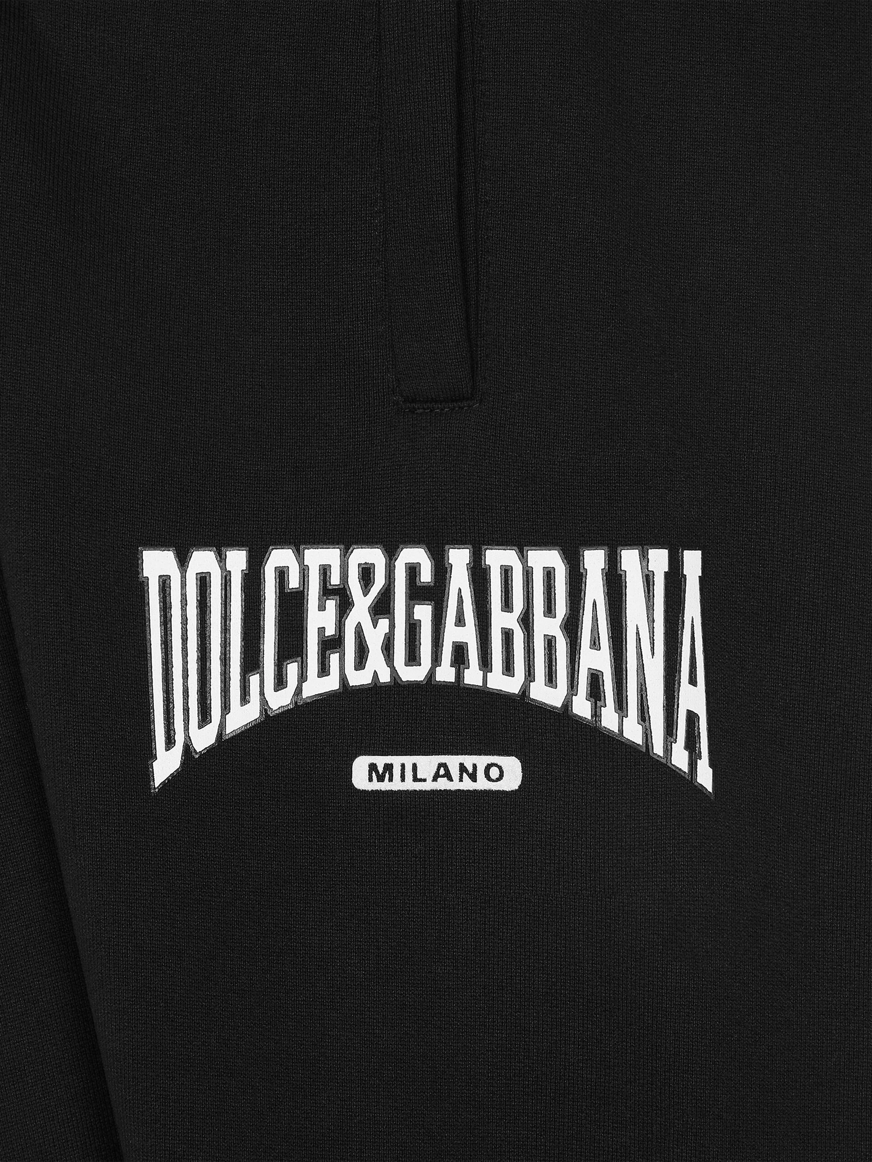 Dolce & Gabbana Jogginghose für Jungen mit Flock-Logo in Schwarz