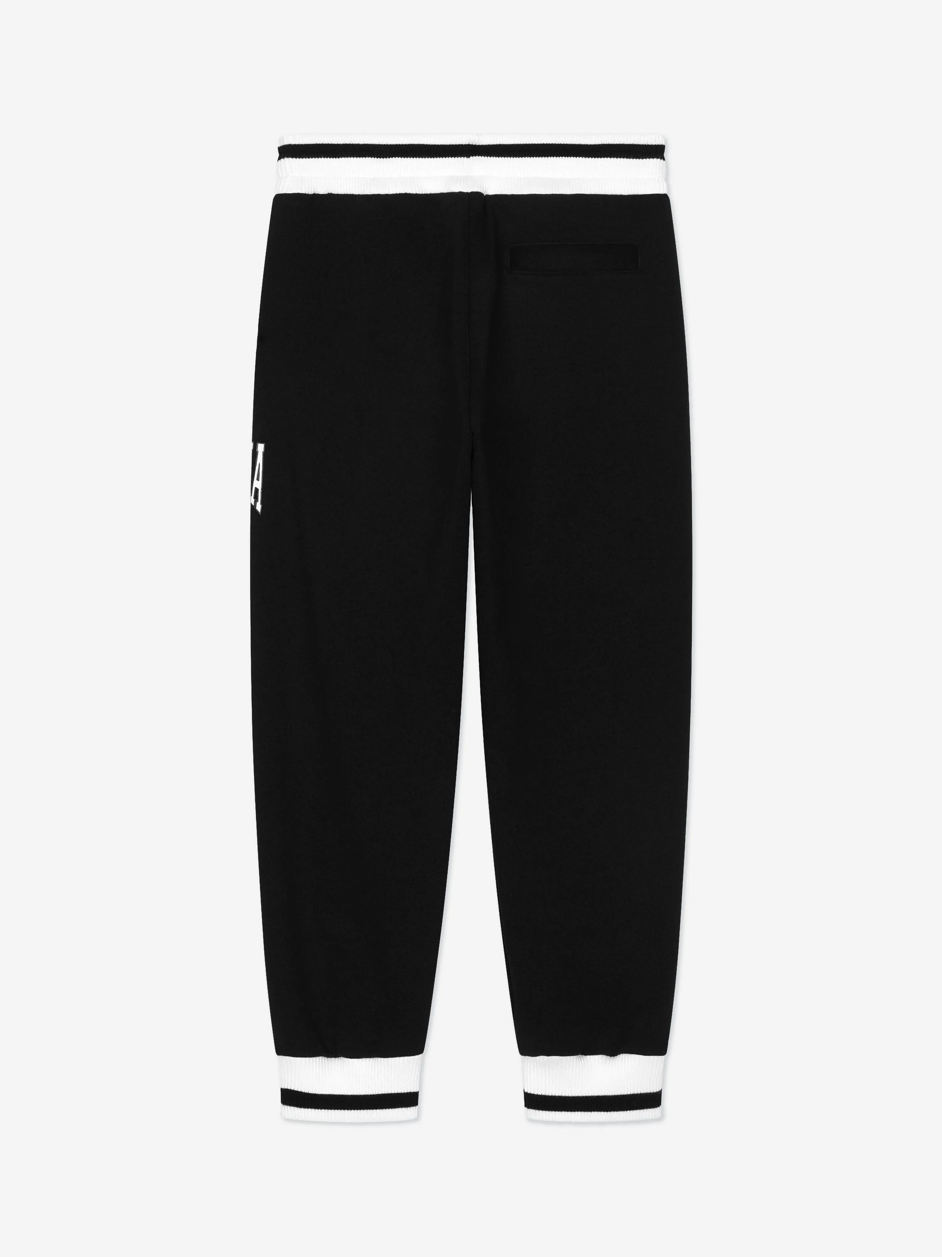 Dolce & Gabbana Jogginghose für Jungen mit Flock-Logo in Schwarz