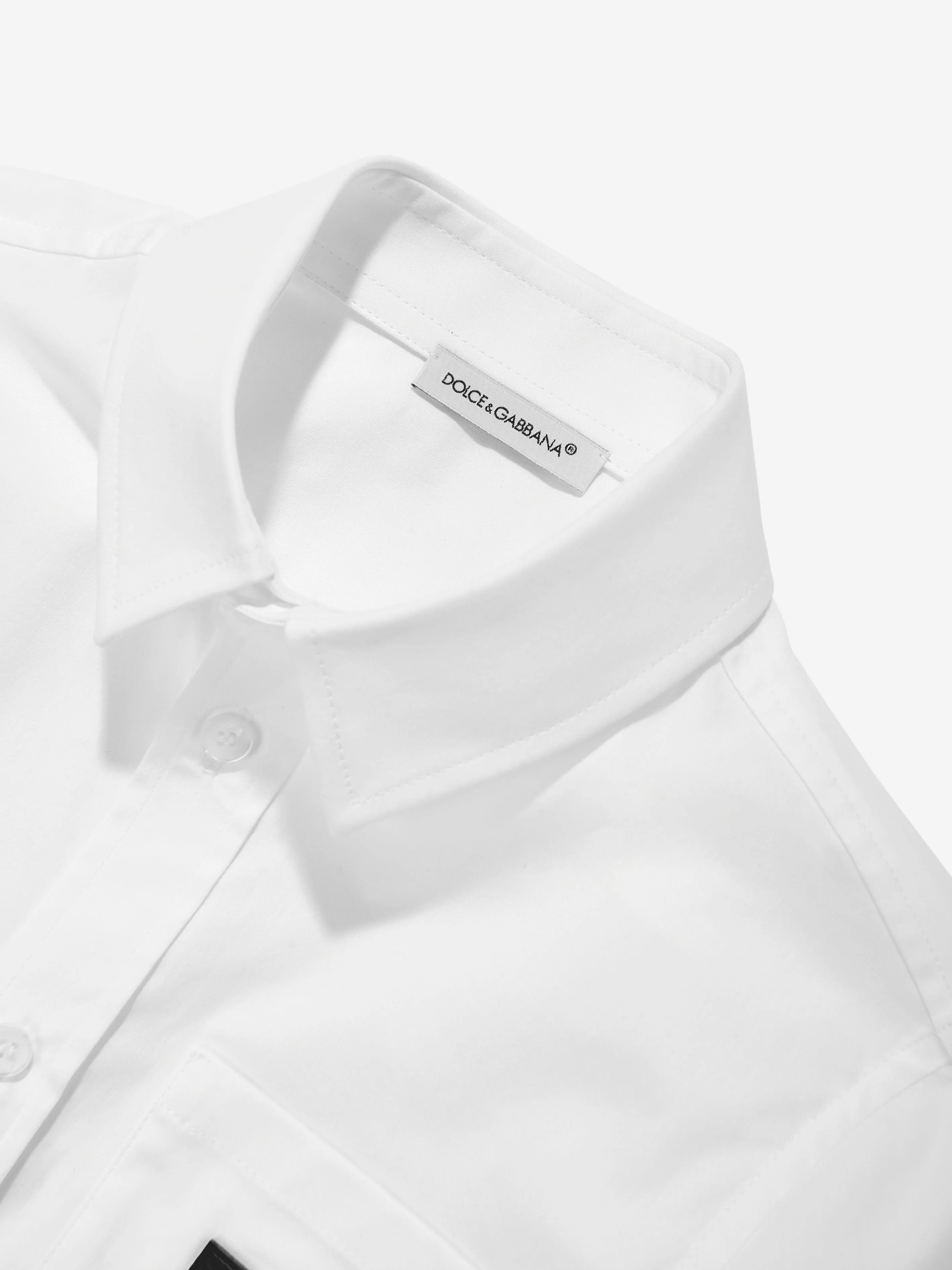 Dolce & Gabbana Jungen Langarm-Logo-Shirt in Weiß
